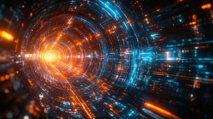 Abstract Digital Network Complexity Cyberpunk Neon Lights Artificial Intelligence Deep Learning Machine Learning Data Science Technology Visualization