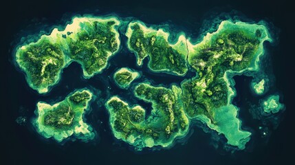 Fototapeta premium Aerial View of Lush Green Tropical Islands
