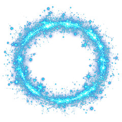 Obraz premium PNG Blue light circle sparkle effect flare.