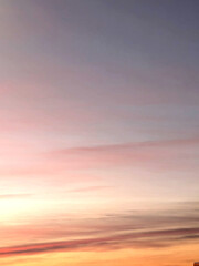 Calm Sunset Clouds In Reds and Blues Natural Background Skyscape