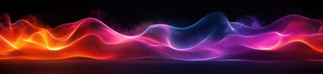 Fototapeta premium Futuristic Abstract Wave Design with Neon Lighting and Vibrant Colors