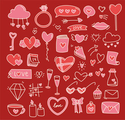 valentines red background and pink