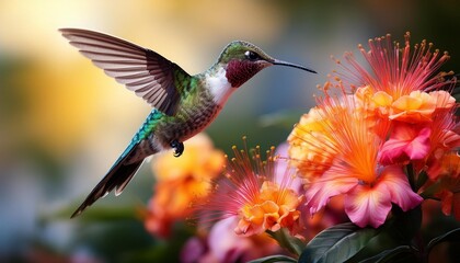 Fototapeta premium hummingbird and flower