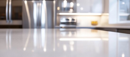 Modern Kitchen Countertop Reflection: Clean Lines, Bright Ambiance
