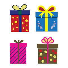 set of colorful gift boxes