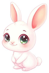 Fototapeta premium PNG White easter bunny art illustration animal.
