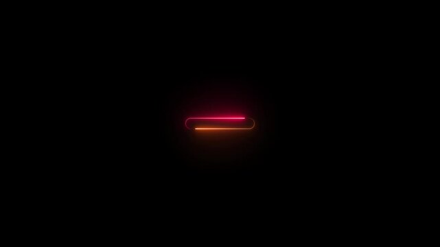  Brown and red color glow neon minus icon animation