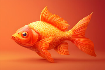 Fototapeta premium Vibrant and Playful Goldfish Illustration Showcasing Colorful Underwater Scene