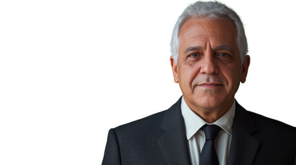 Portrait of confident senior businessman on transparent background