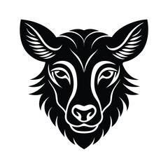 Obraz premium Monochrome Black And White Animal Head Vector A Simple And Bold Graphic Design