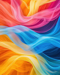 Obraz premium Vibrant flowing colors create mesmerizing abstract pattern of waves