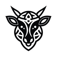 Obraz premium Intricate Celtic Knotwork Animal Head Icon A Traditional Irish Symbol Vector