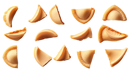 Fortune Cookie Cookies Biscuit Wafer Pastry Dessert in Transparent Cutout. high resolution PNG file