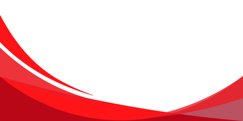 Abstract red white waves are flowing on white background. red and white line banner design background