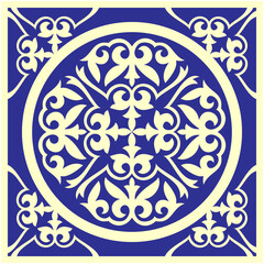 Traditional Persian-Arabic-Turkish-Islamic Pattern. Mediterranean ceramic tile pattern. Seamless Pattern. Islam, Arabic, Indian, Ottoman motif. For wrapping paper, wallpaper, fabric, textile, ceramics