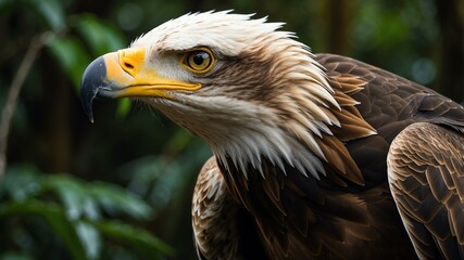 Obraz premium closeup of a eagle on a rainforest background