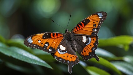 Obraz premium closeup of a butterfly on a rainforest background