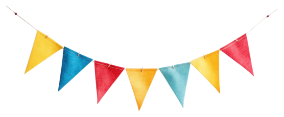 PNG Colorful festival party bunting colors celebration triangular.