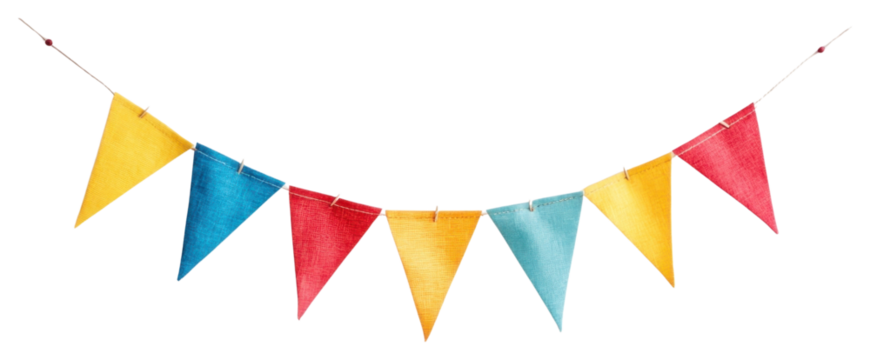 PNG Colorful festival party bunting colors celebration triangular.