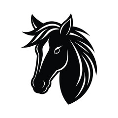 horse silhouette isolated on white