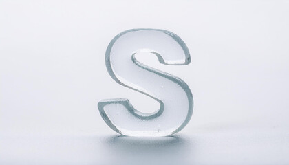 Naklejka premium Letter S made of ice standing isolated on white backdrop. Alphabet symbol.