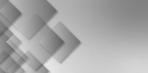 Obraz premium White geometric overlapping square pattern. Vector illustration technology background with shadow. Vector abstract graphic design banner pattern background template.