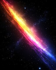 Colorful cosmic nebula with bright stars in dark space creating a vibrant celestial scene