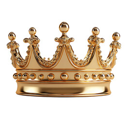 Golden crown isolated on transparent background. high resolution PNG file