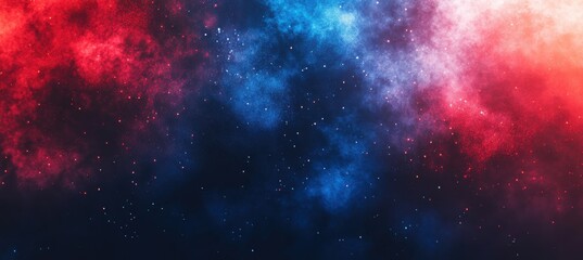 Naklejka premium Vibrant Cosmic Background with Blue, Red, and Dark Tones for Use in Digital Design, Abstract Art, and Creative Projects