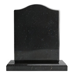 isolated blank black granite tombstone