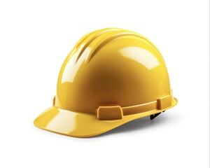 Hard Hat with Modern Design. Yellow Protective Safety Helmet Isolated with Drop Shadow for Industrial Gear and Equipment