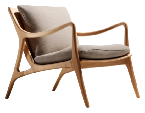PNG Modern elegant wooden armchair furniture.