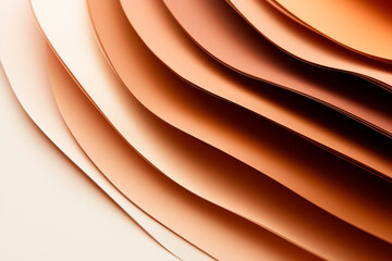 Many sheets of colored paper, curved on a wavy background, space for titles and additional text