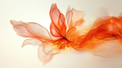 Obraz premium Abstract Orange Flowing Fabric Art, A Symphony of Color and Movement