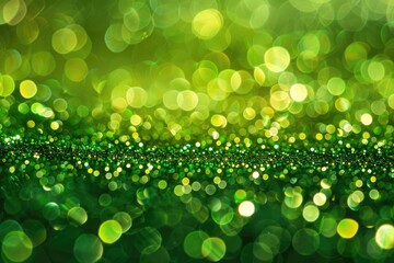 Fototapeta premium green gold glitter bokeh texture background, bright and green sparkle glitter pattern background. MZ 