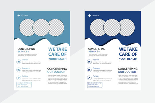 Modern healthcare medical flyer templet design vector file 