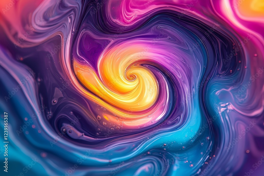 Poster A psychedelic swirl of liquid rainbow colors, creating an infinite vortex effect