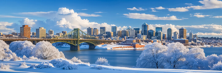 Naklejka premium Washington city United States, winter day