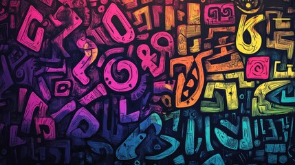 Abstract Colorful Graffiti Style Art Design