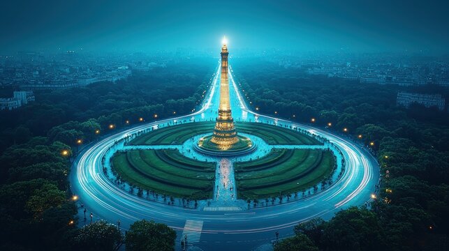 Night View of the Majestic Hussain Sagar Lake and Lumbini Park, Hyderabad, India