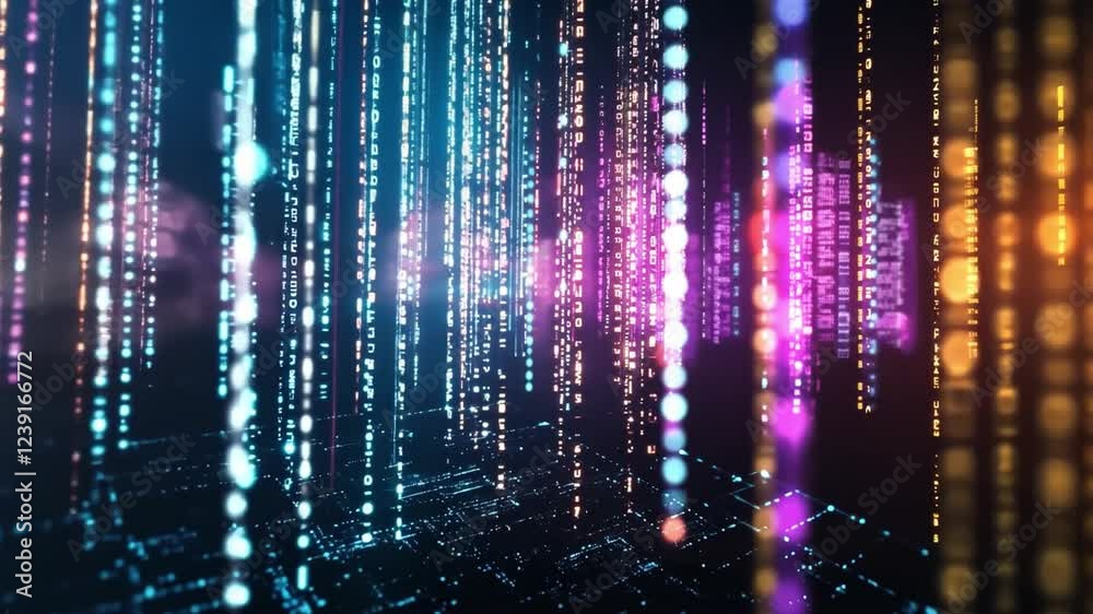 Poster dynamic light streams create a captivating visual display in digital art