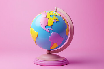 Modern 3D Globus Icon, education banner