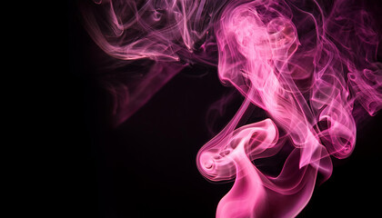 Obraz premium pink color smoke on black background