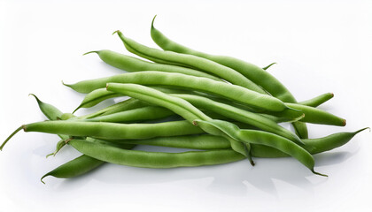 Fototapeta premium green beans organized on white background