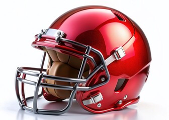 Fototapeta premium Professional Product Photography: Striking Red Football Helmet