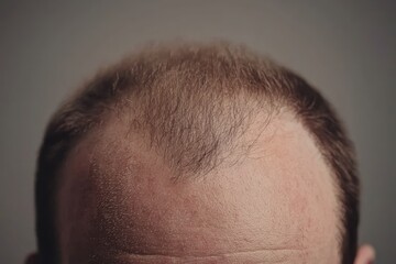 Naklejka premium Before and After Hair Restoration: Improved Thickness and Density Post-Implant