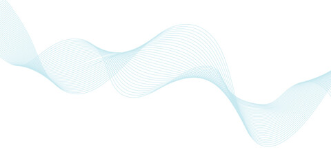 Abstract vector background with blue wavy lines. Blue wave background. Blue lines vector illustration. Curved wave. Abstract wave element.	