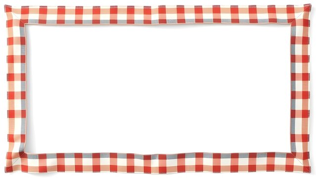 Checkered cloth border design. white background center