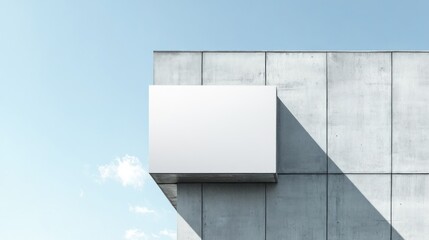 Blank signboard on modern building exterior