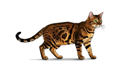 Obraz premium Majestic Bengal Cat Brown Rosette Feline Portrait Pet Animal